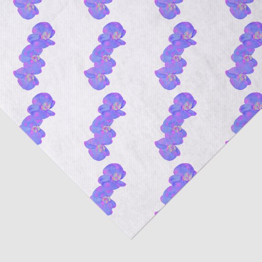 Paars orchideschilderij met violette waterverf tissuepapier (Detail)