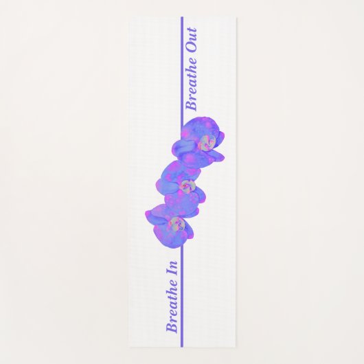 Paars orchideschilderij met violette waterverf yogamat (Voorkant)