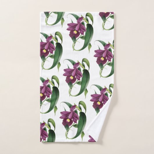 Paars Orchids Patroon Bad Handdoek (Handdoek)