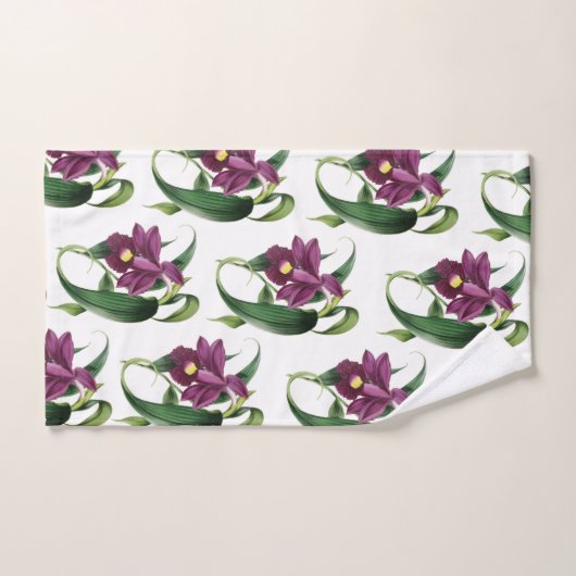 Paars Orchids Patroon Bad Handdoek (Handdoek)