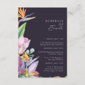 Paars overzicht van de  gebeurtenissen in het kleu informatiekaartje (Voorkant)