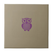 Paars Owl Ceramic Tile Tegeltje (Voorkant)