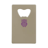 Paars Owl creditcard botopening Creditkaart Flessenopener (Achterkant)