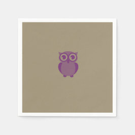 Paars Owl Paper Napkins Servetten