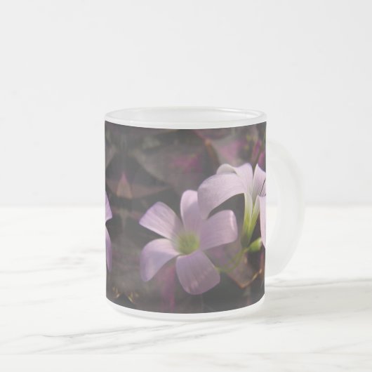 Paars Oxalis Blossom Matglas Koffiemok (Voorkant rechts)