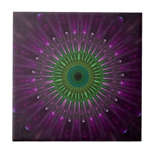 Paars Oye Fractal Tegeltje