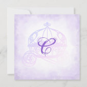 Paars paard Carriage Quinceañera Kaart (Achterkant)