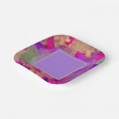 Paars, paars en goudmarmer papieren bordje (Gebogen)