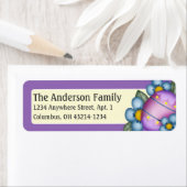 Paars paasblauw Pasetiket Etiket (Insitu)