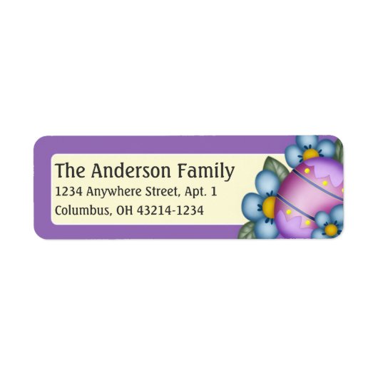 Paars paasblauw Pasetiket Etiket (Voorkant)