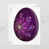 Paars Paasei Pysanky Feestdagenkaart (Voorkant / Achterkant)