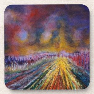 Paars pad bier onderzetter