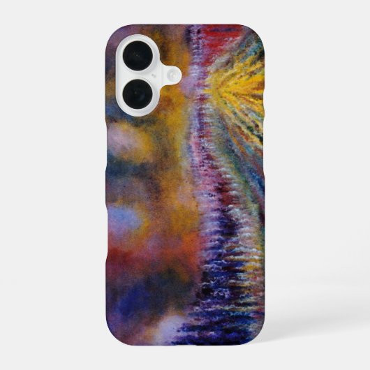 Paars pad iPhone 16 hoesje (Achterkant)
