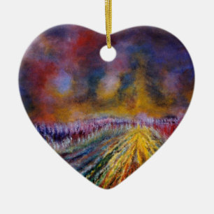 Paars pad keramisch ornament