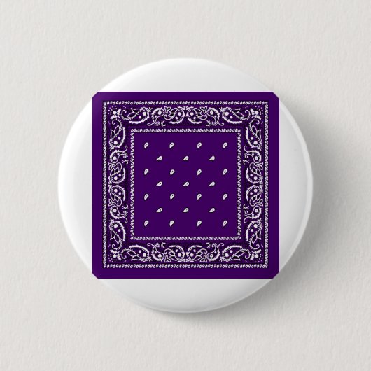 Paars Paisley Bandanna Ronde Button 5,7 Cm (Voorkant)