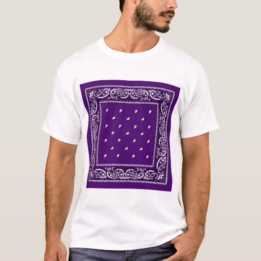 Paars Paisley Bandanna T-shirt (Voorkant)