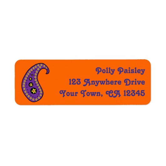 Paars Paisley Etiket (Voorkant)