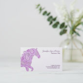 Paars Paisley Horse Visitekaartje (Staand voorkant)
