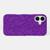 Paars Paisley iPhone 16 Hoesje (Achterkant horizontaal)