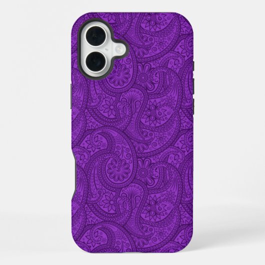 Paars Paisley iPhone Hoesje (Achterkant)