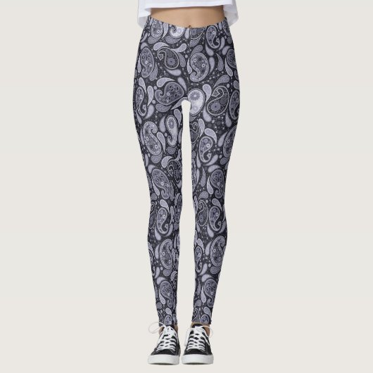 Paars Paisley Leggings (Voorkant)
