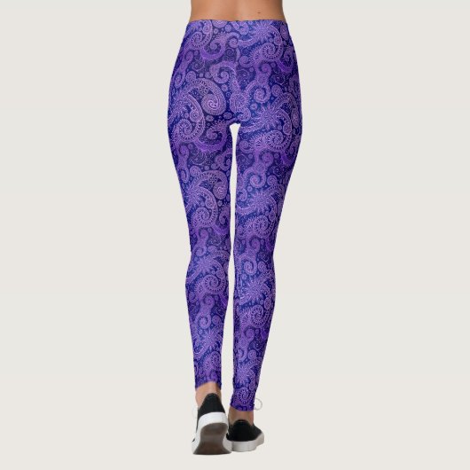 Paars Paisley Leggings (Achterkant)