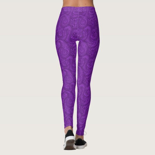 Paars Paisley Leggings (Achterkant)