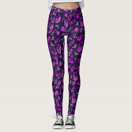 Paars Paisley Leggings