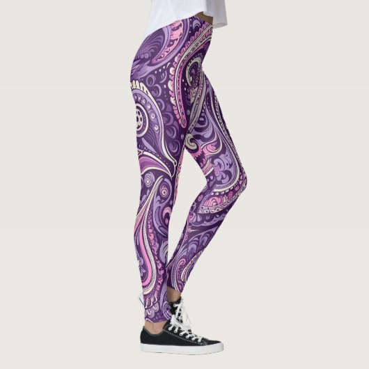 Paars Paisley Leggings (Rechts)