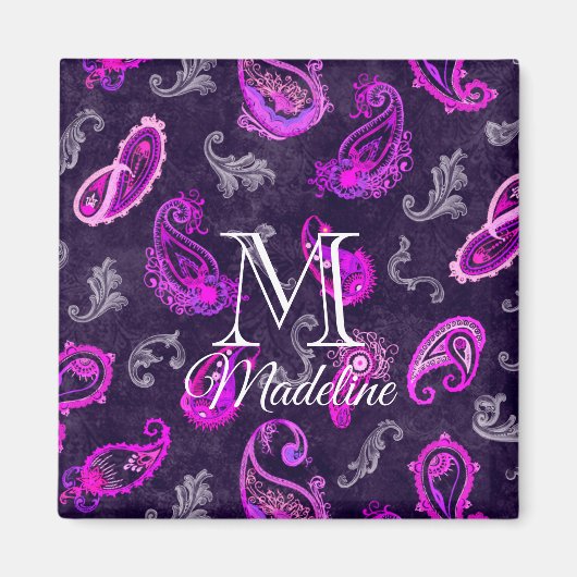  Paars Paisley Magneet (Voorkant)