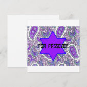 Paars Paisley Passover Wenskaart Feestdagenkaart (Voorkant / Achterkant)