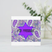 Paars Paisley Passover Wenskaart Feestdagenkaart (Staand voorkant)