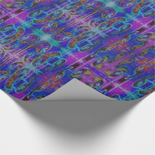 Paars Paisley Pattern Cadeaupapier (Hoek)