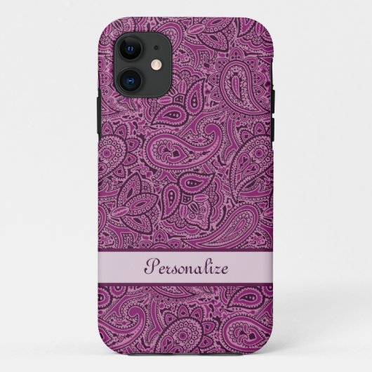 Paars Paisley Pattern Case-Mate iPhone Case (Achterkant)