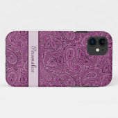 Paars Paisley Pattern Case-Mate iPhone Case (Achterkant (horizontaal))