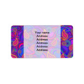 Paars Paisley Pattern Etiket (Voorkant)