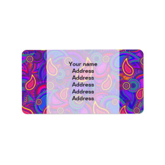 Paars Paisley Pattern Etiket