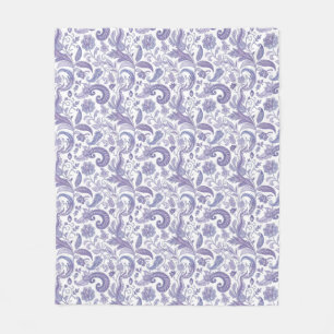 Paars Paisley Pattern Fleece Deken