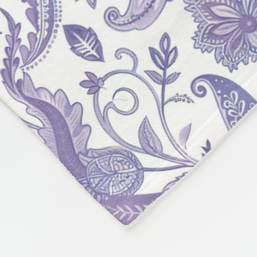 Paars Paisley Pattern Fleece Deken (Hoek)