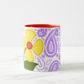 Paars Paisley Pattern; Lieveheersbeestje Tweekleurige Koffiemok (Center)