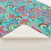 Paars Paisley Pattern Sherpa Deken (3/4)