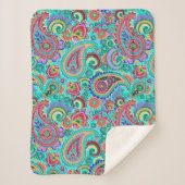 Paars Paisley Pattern Sherpa Deken (Voorkant)