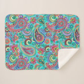 Paars Paisley Pattern Sherpa Deken (Voorkant (horizontaal))