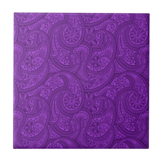 Paars Paisley Tegeltje (Voorkant)