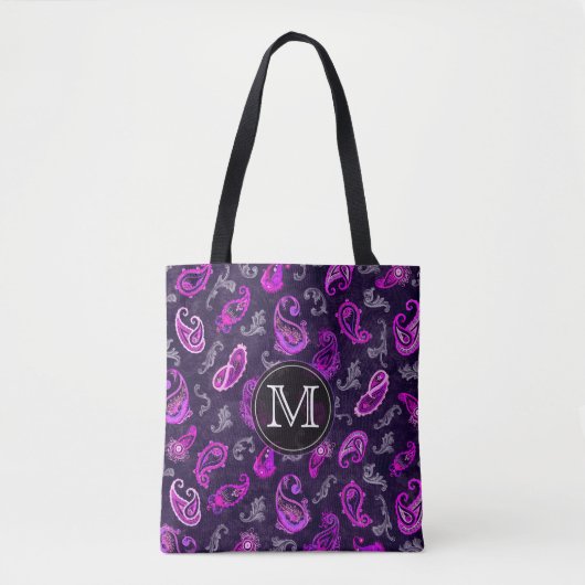  Paars Paisley Tote Bag (Voorkant)