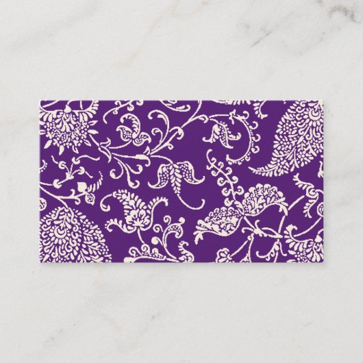 Paars Paisley Visitekaartje (Voorkant)