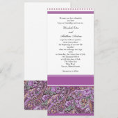 Paars Paisley Weddenschap Kaart (Voorkant / Achterkant)
