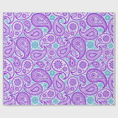 Paars paisleypatroon cadeaupapier (Vlak)