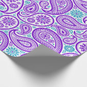 Paars paisleypatroon cadeaupapier (Hoek)