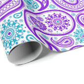 Paars paisleypatroon cadeaupapier (Rol Hoek)